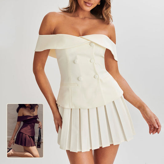 Elegant Off-Shoulder Suit