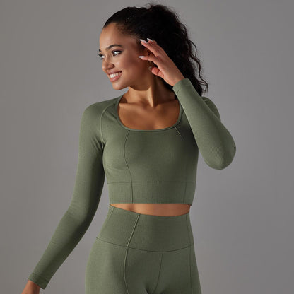 Long Sleeve Slim Crop Top