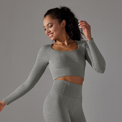 Long Sleeve Slim Crop Top